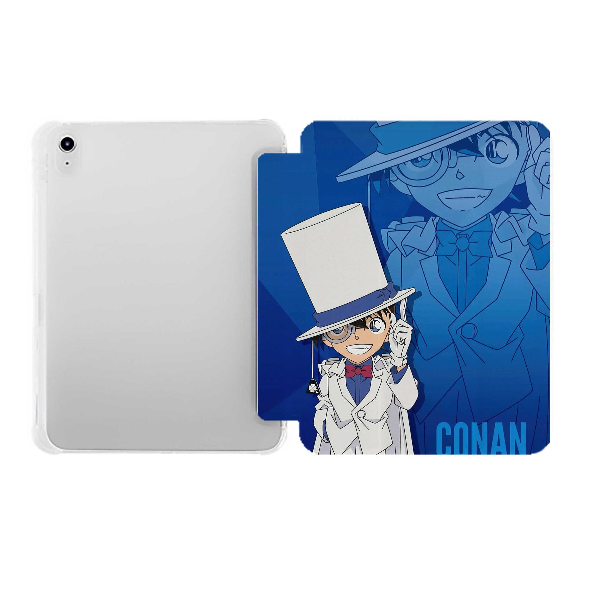 （画像用） 名探偵コナン Detective Conan IPad ケース ペン収納付き 三つ折りスタンド PUレザー×シリコン 対応機種9.5/10.5/10.9インチ